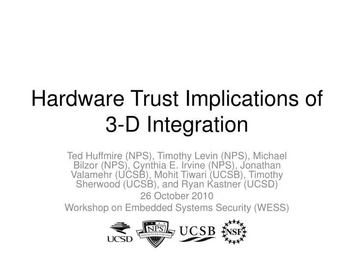 hardware trust implications of 3 d integration