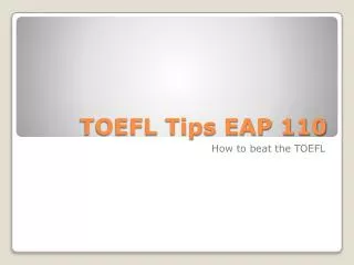 TOEFL Tips EAP 110