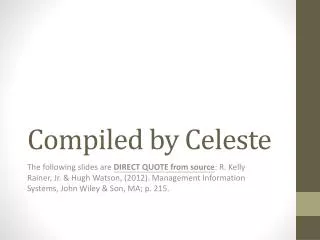 Compiled by Celeste