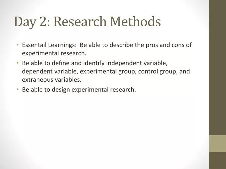 day 2 research methods
