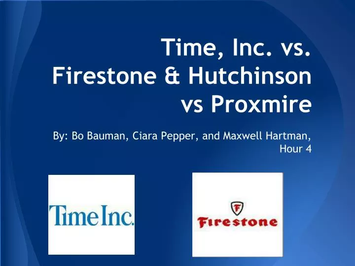 time inc vs firestone hutchinson vs proxmire
