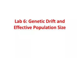 Lab 6: Genetic Drift and Effective Population Size