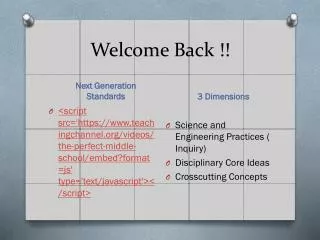 welcome back