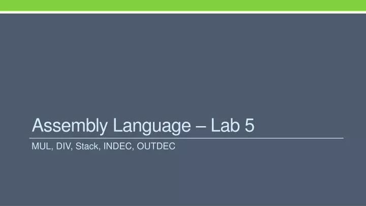 assembly language lab 5