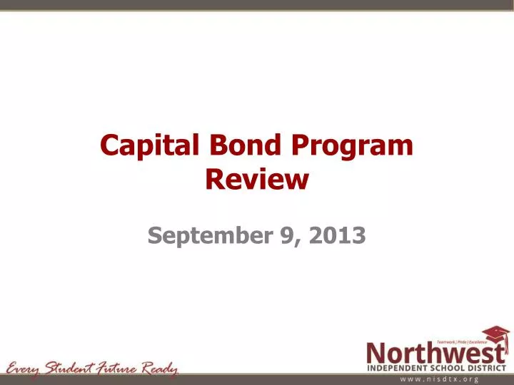 capital bond program review