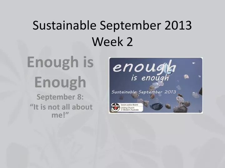 sustainable september 2013 week 2