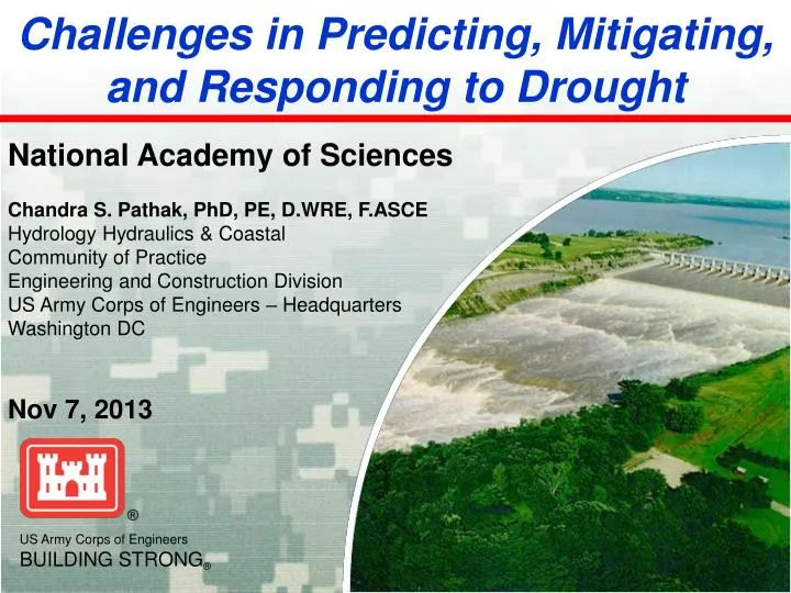 challenges in predicting mitigating and responding to drought