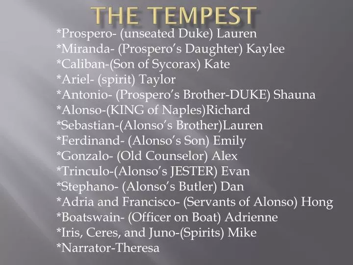 the tempest