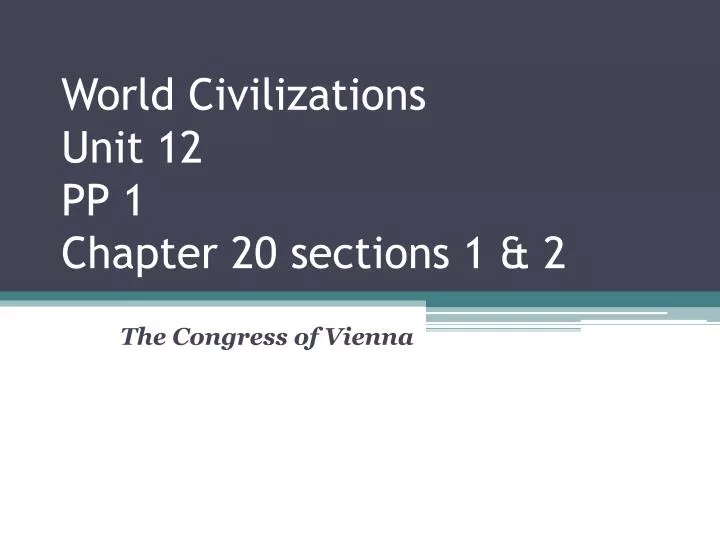 world civilizations unit 12 pp 1 chapter 20 sections 1 2