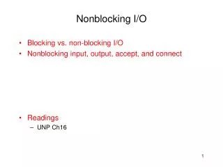 Nonblocking I/O
