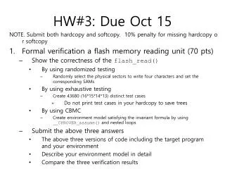 hw 3 due oct 15