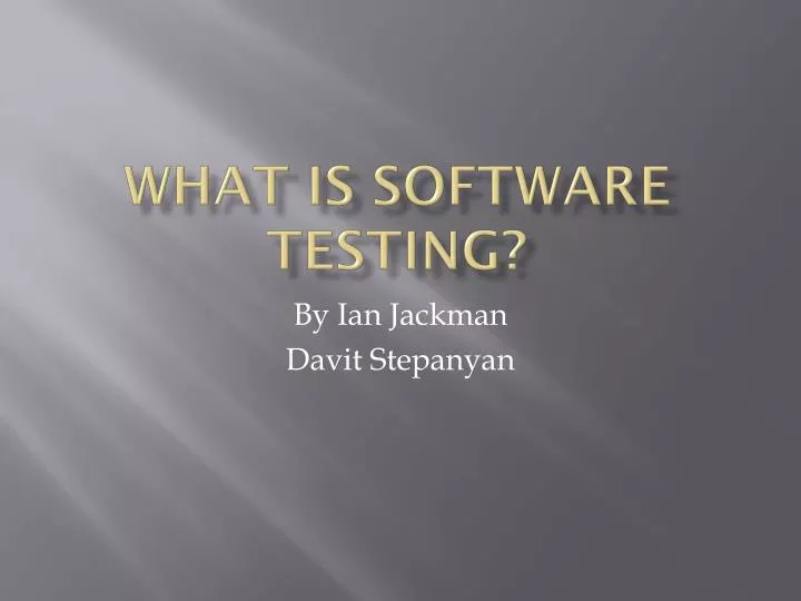 what is software testing