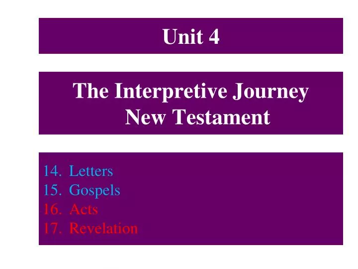 the interpretive journey new testament
