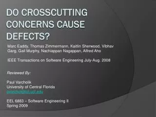 Do Crosscutting concerns cause defects?