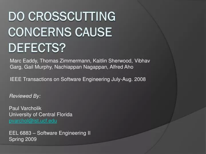 do crosscutting concerns cause defects
