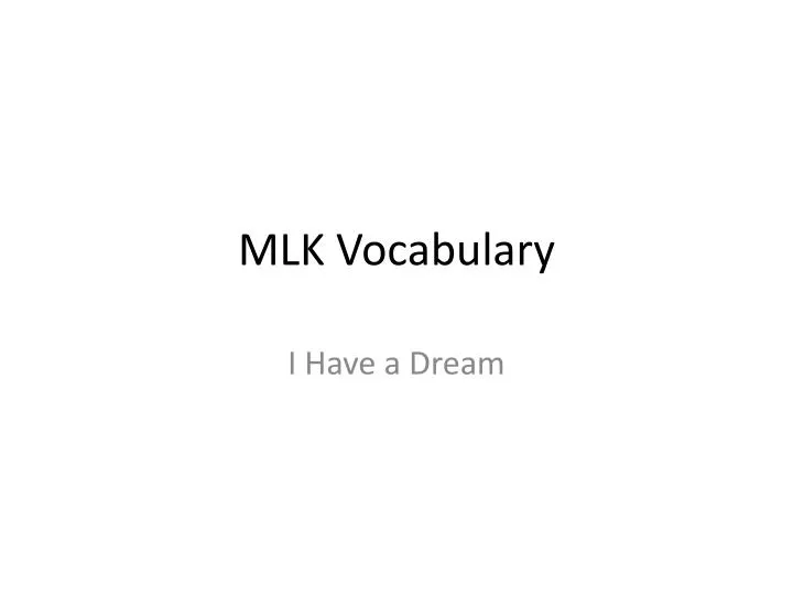 mlk vocabulary