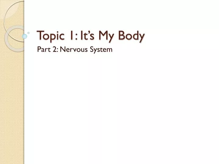 topic 1 it s my body