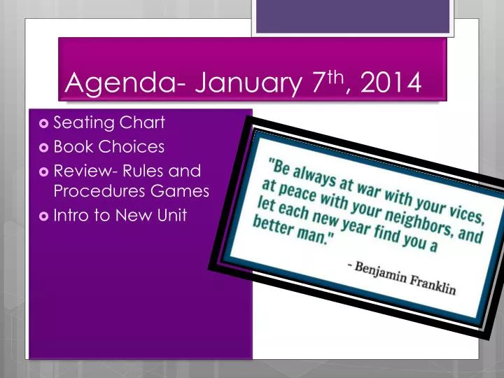 agenda january 7 th 2014