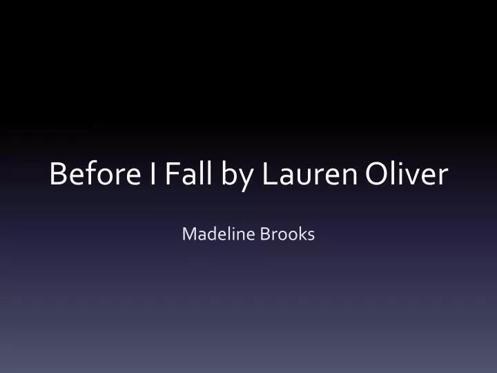 before i fall by lauren oliver