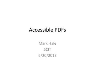 Accessible PDFs