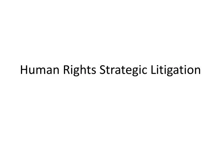 human rights strategic litigation