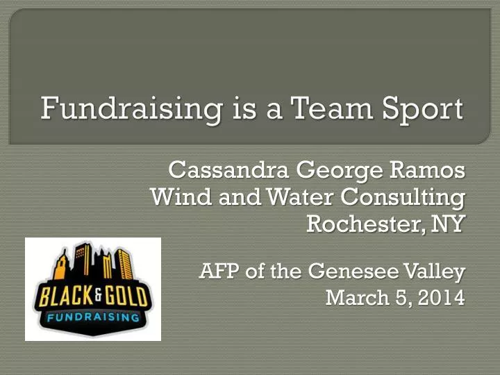 fundraising is a team sport
