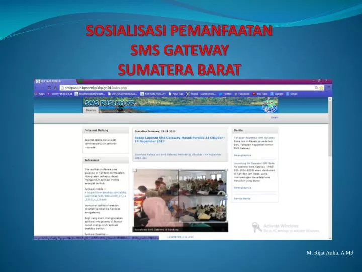 sosialisasi pemanfaatan sms gateway sumatera barat