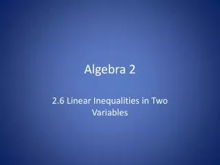 Algebra 2