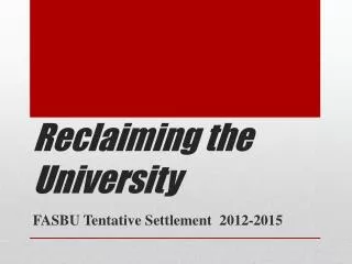 Reclaiming the University