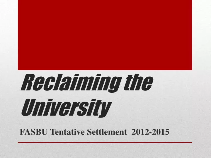 reclaiming the university