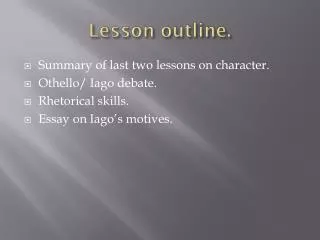 lesson outline