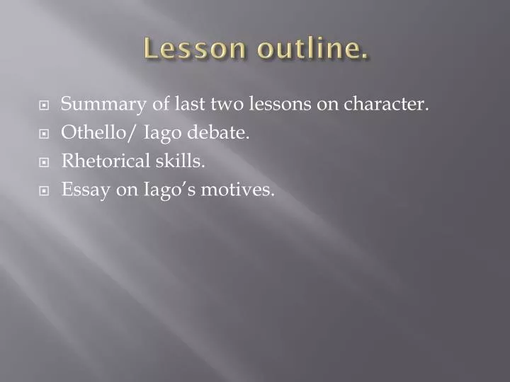 lesson outline