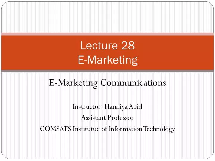 lecture 28 e marketing