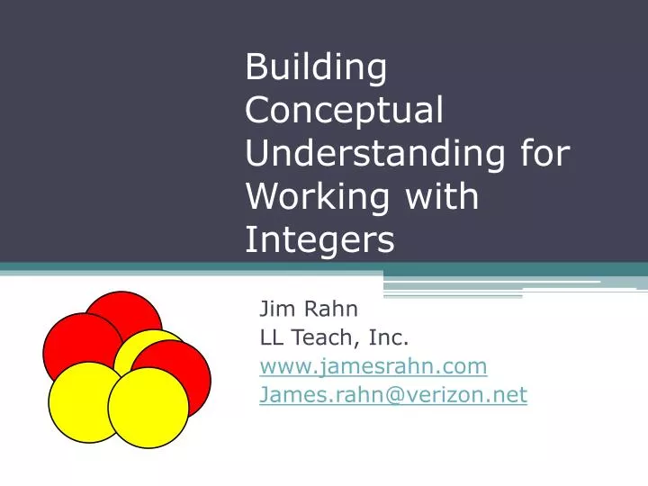building conceptual understanding for working with integers
