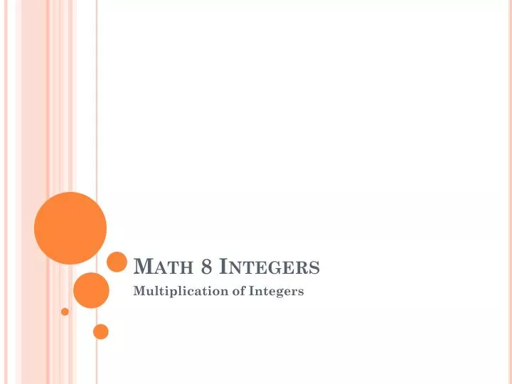 math 8 integers