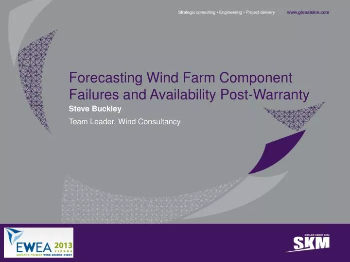 forecasting wind farm component failures and availability post warranty