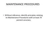 MAINTENANCE PROCEDURES