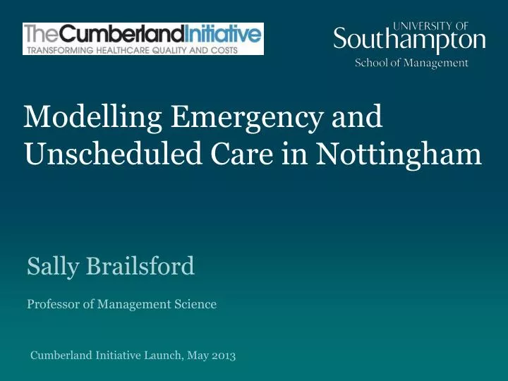 modelling emergency and unscheduled care in nottingham