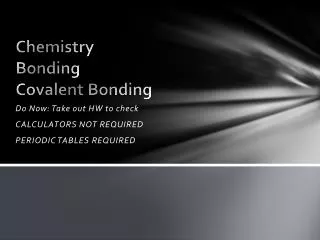 Chemistry Bonding Covalent Bonding