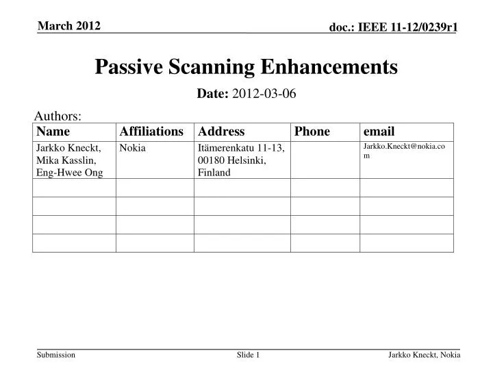 passive scanning enhancements