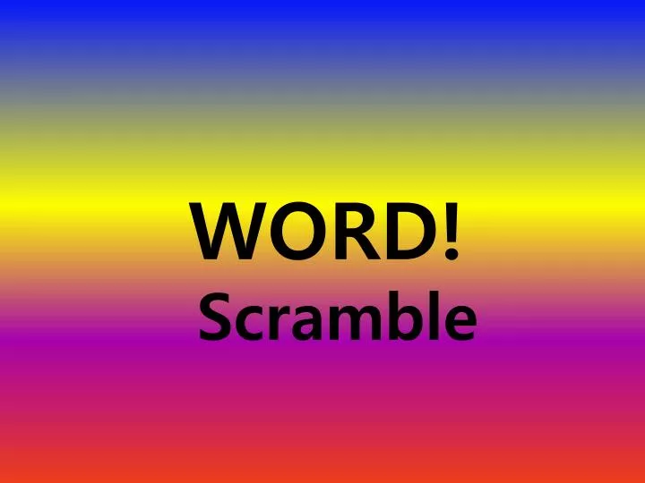 word scramble