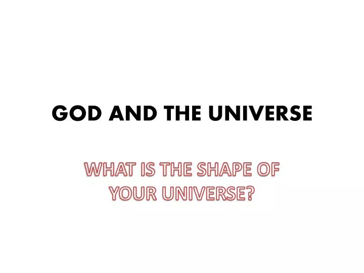 god and the universe