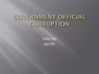 Government official corruption