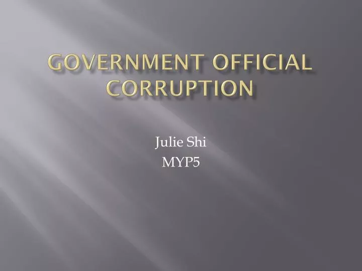 government official corruption