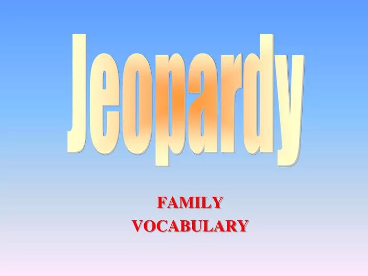 family vocabulary