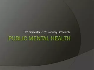 Public mental Health