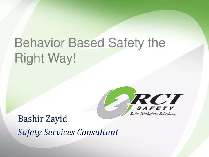 behavior based safety the right way
