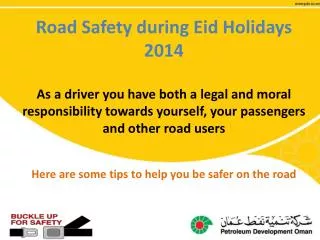 Road Safety during Eid Holidays 2014