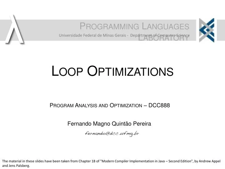 loop optimizations