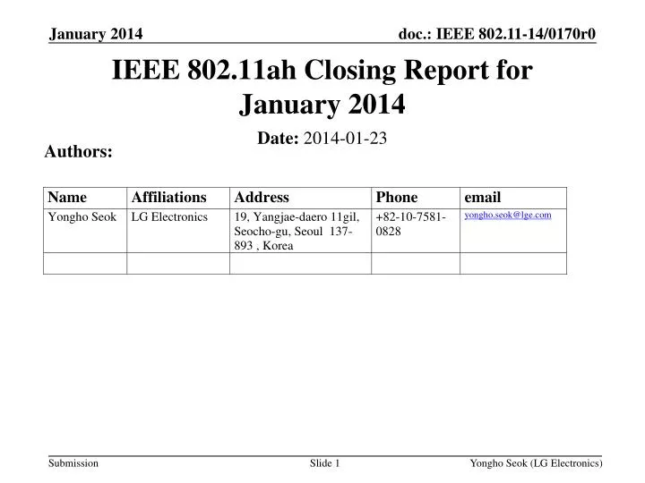 ieee 802 11ah closing report for january 2014